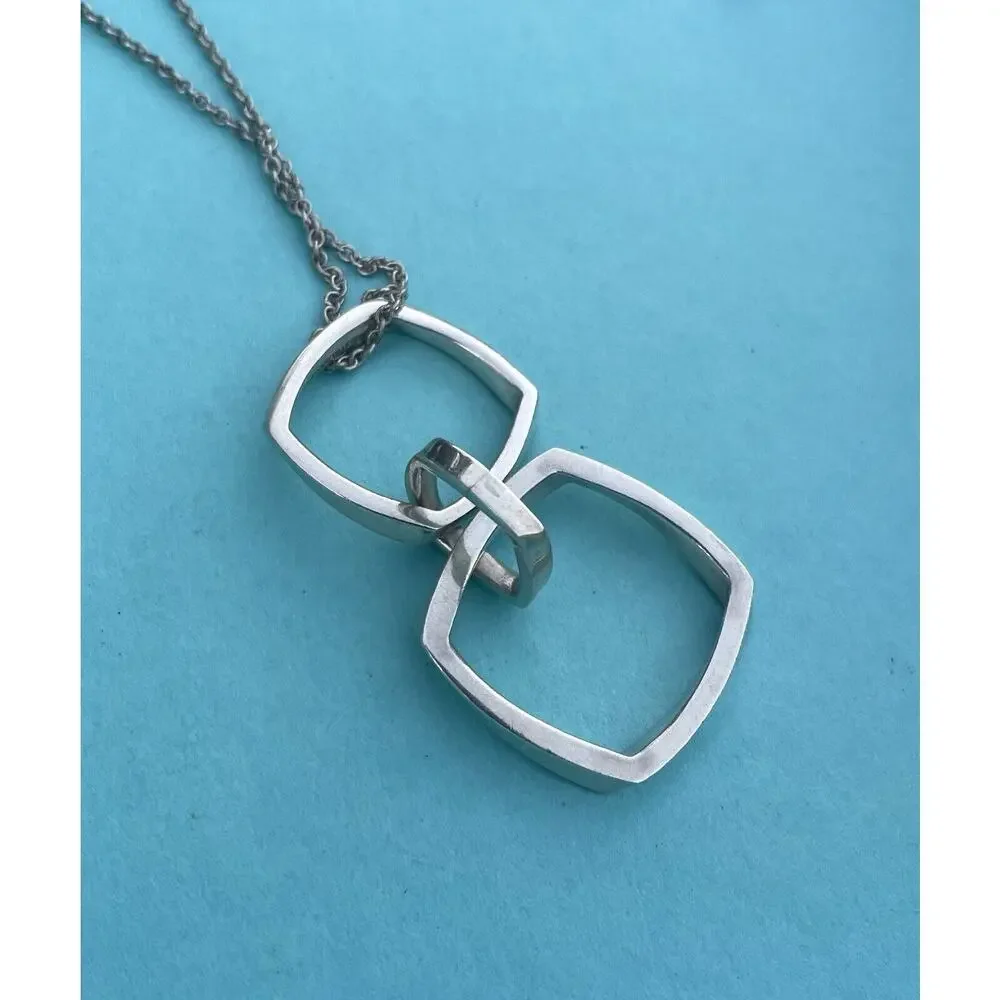 Tiffany & Co. Triple Torque Frank Gehry Pendant Necklace Silver Drop Dangle 925 - Picture 9 of 12